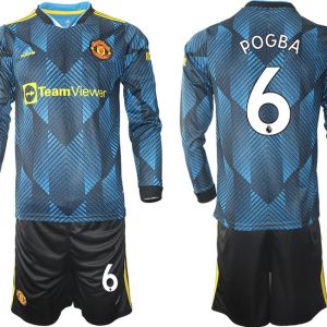 Manchester United Ausweichtrikot 2021/22 Langarm Trikotsatz mit Aufdruck Pogba 6