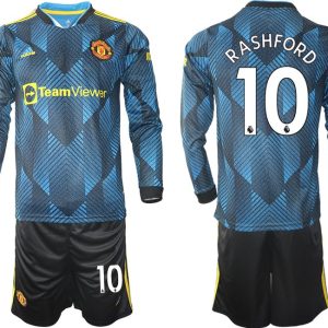 Manchester United Ausweichtrikot 2021/22 Langarm Trikotsatz mit Aufdruck RASHFORD 10