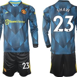 Manchester United Ausweichtrikot 2021/22 Langarm Trikotsatz mit Aufdruck SHAW 23