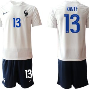 Nationalteams Frankreich Trikot Away EM 2022 weiß dunkelblau mit Aufdruck KANTE 13