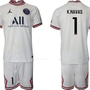 Paris Saint-Germain 4th Shirt 2021/22 Fourth Trikot PSG weiß mit Aufdruck K.Navas 1