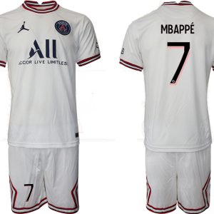 Paris Saint-Germain 4th Shirt 2021/22 Fourth Trikot PSG weiß mit Aufdruck Mbappé 7