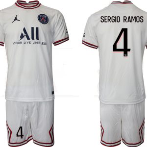 Paris Saint-Germain 4th Shirt 2021/22 Fourth Trikot PSG weiß mit Aufdruck Sergio Ramos 4