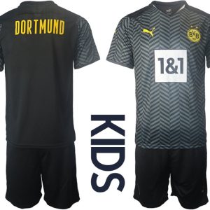 Personalisierbar Borussia Dortmund BVB Auswärtstrikot Saison 2022 für Kinder