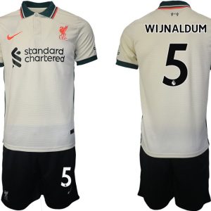 Personalisierbar FC Liverpool Auswärtstrikot 2021/22 beige mit Aufdruck WIJNALDUM 5