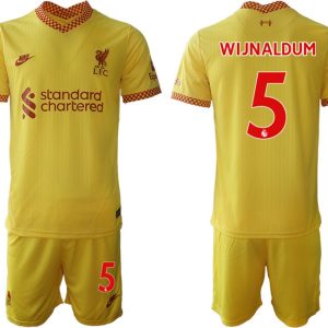 Personalisierbar FC Liverpool Ausweichtrikot 2021/22 gelb-rot mit Aufdruck WIJNALDUM 5