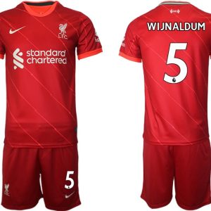 Personalisierbar FC Liverpool Heimtrikot 2021/22 Kurzarm rot mit Aufdruck WIJNALDUM 5