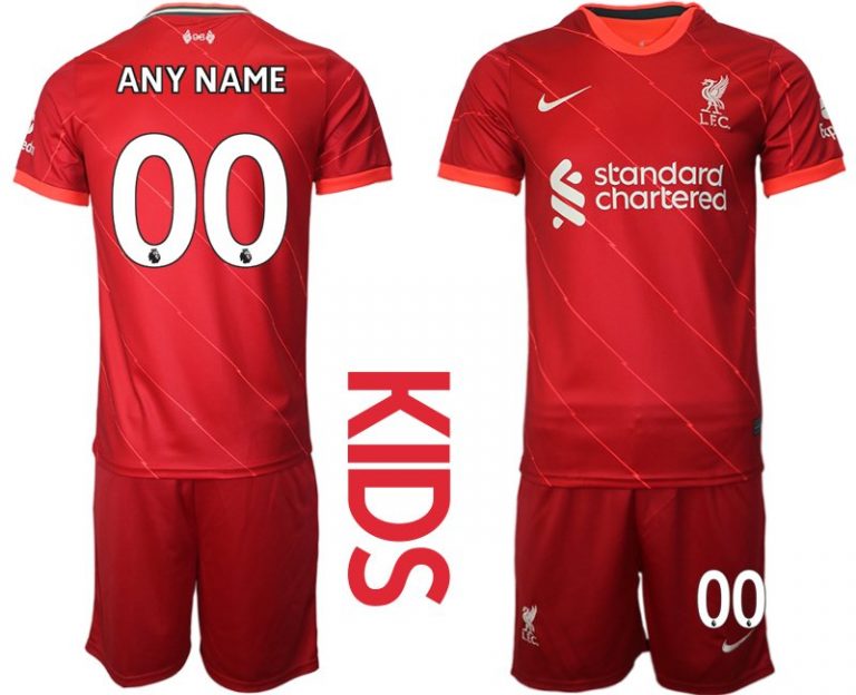 Personalisierbar Heimtrikot Kinder FC Liverpool Trikot Home 2021/22 in rot-1