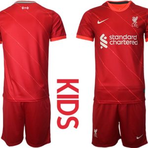 Personalisierbar Heimtrikot Kinder FC Liverpool Trikot Home 2021/22 in rot