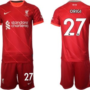 Personalisierbar Trikotsatz FC Liverpool Heimtrikot 2021/22 Herren rot mit Aufdruck ORIGI 27