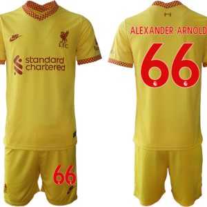 Personalisierbar Trikotsatz Liverpool FC Ausweichtrikot 2021/22 gelb-rot Alexander-Arnold 66