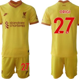 Personalisierbar Trikotsatz Liverpool FC Ausweichtrikot 2021/22 gelb-rot ORIGI 27