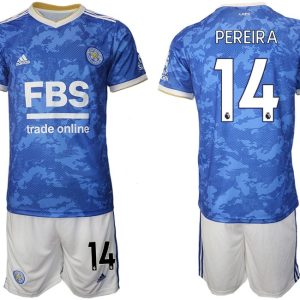 Ricardo Pereira #14 Leicester City Home Fußball Trikots Kurzarm + Kurze Hosen