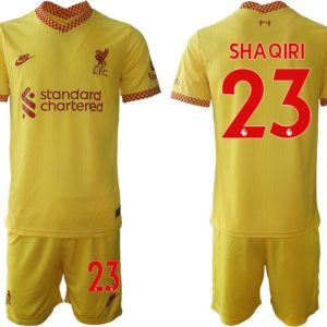 SHAQIRI 23 Liverpool FC Ausweichtrikot 2021/22 gelb-rot Fußball Trikotsatz