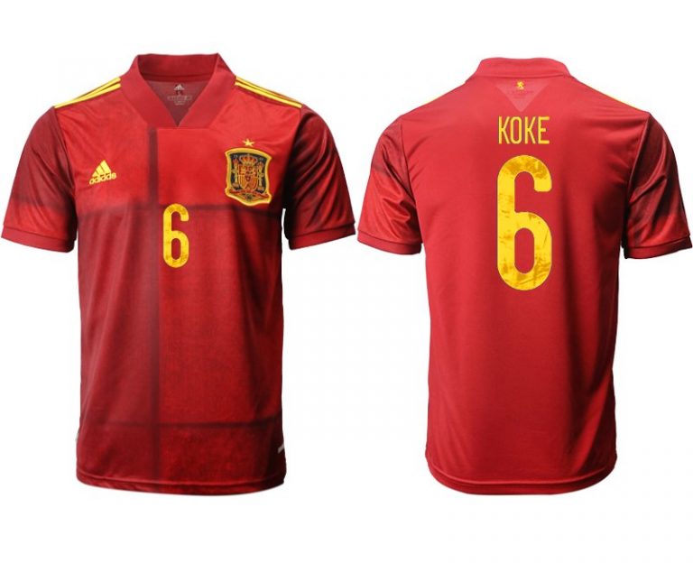 Spanien Trikot Home Herren EURO 2022 rot mit Aufdruck KOKE 6