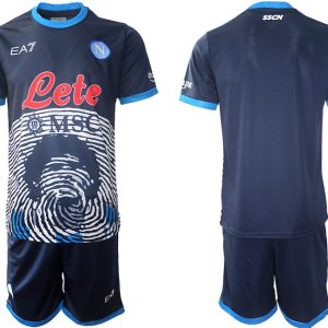 SSC Napoli 2021-2022 Fußballtrikot Marineblau einen Aufdruck von Maradona