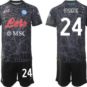 SSC Napoli Special Heimtrikot 2021-2022 Kurzarm schwarz mit Aufdruck INSIGNE 24