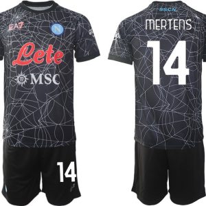 SSC Napoli Special Heimtrikot 2021-2022 Kurzarm schwarz mit Aufdruck MERTENS 14