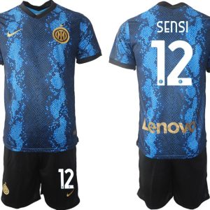 Stefano Sensi #12 Inter Mailand Heimtrikot 2022 Trikotsatz Kurzarm + Kurze Hosen