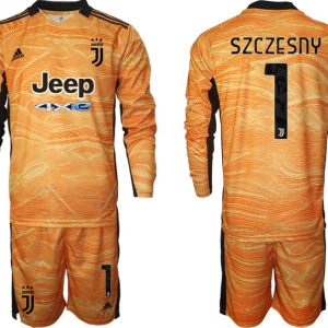 Szczesny #1 Juventus Turin Torwart Trikots Offizielles Set Gelb Langarm + Kurze Hosen