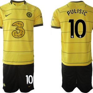 Trikotsatz Chelsea FC 2022 Auswärtstrikot gelb/schwarz mit Aufdruck Pulisic 10