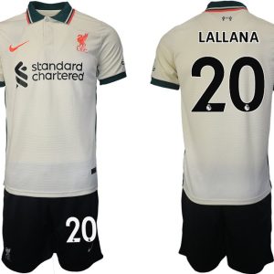 Trikotsatz FC Liverpool Auswärtstrikot Herren 2021/22 beige mit Aufdruck LALLANA 20