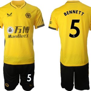 Wolverhampton Wanderers Gelb Trikot 2022 Heim mit Aufdruck BENNETT 5