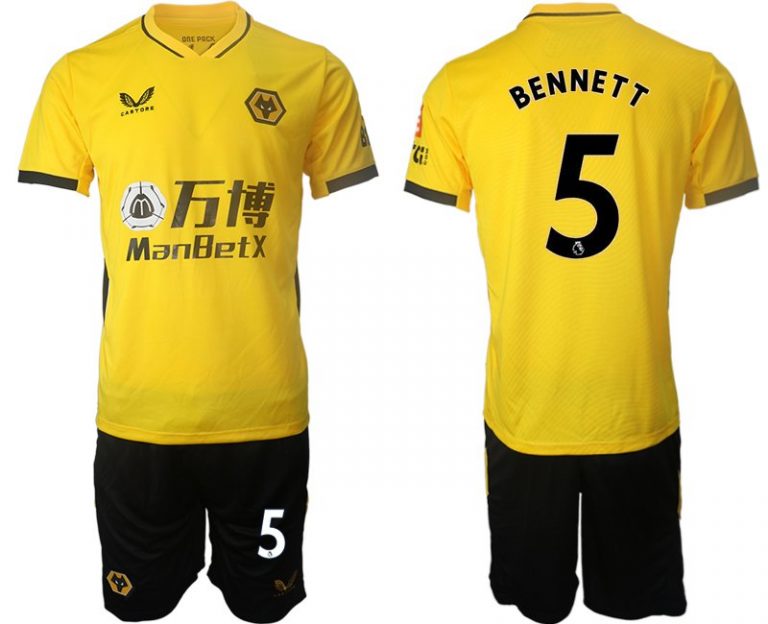 Wolverhampton Wanderers Gelb Trikot 2022 Heim mit Aufdruck BENNETT 5