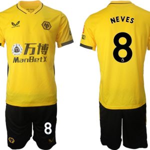 Wolverhampton Wanderers Gelb Trikot 2022 Heim mit Aufdruck NEVES 8