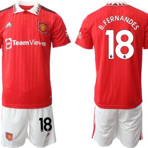 B.Fernandes 18 Manchester United 2022-23 Heimtrikot Herren Trikot + Kurze Hosen