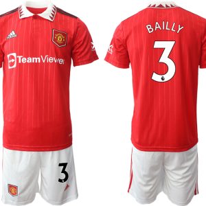 BAILLY 3 Manchester United 2022-2023 Heimtrikot Herren Trikot + Kurze Hosen