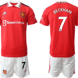 Beckham 7 Manchester United 2022-2023 Heimtrikot Herren Trikot + Kurze Hosen