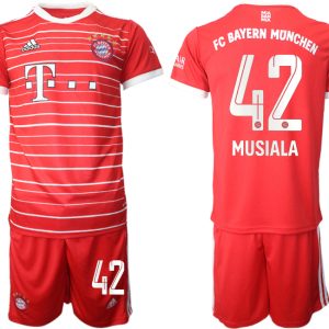 FC Bayern München 2022-2023 Heimtrikot Herren mit Aufdruck Musiala 42