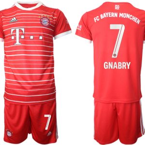 FC Bayern München 2022-23 Heimtrikot Gnabry 7 Trikotsatz Kurzarm + Kurze Hosen