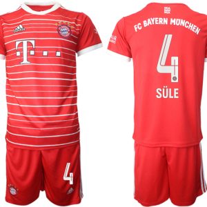 FC Bayern München 2022-23 Heimtrikot Süle 4 Trikotsatz Kurzarm + Kurze Hosen