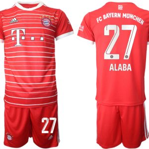 FC Bayern München2022-2023 Heimtrikot Herren mit Aufdruck Alaba 27