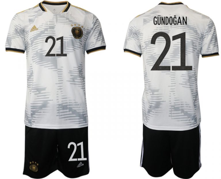 Gündoğan 21 Neue DFB Deutschlands WM-Trikot 2022 Trikotsatz Kurzarm + Kurze Hosen