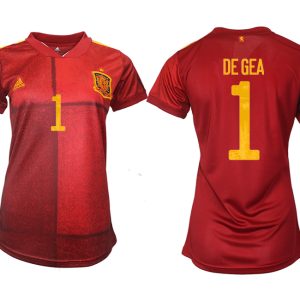 Günstige Fußballtrikots Spanien Trikot Home EM 2022 Rot mit Aufdruck DE GEA 1