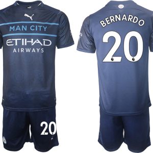 Günstige Manchester City 21-22 Drittes Trikot mit Aufdruck BERNARDO 20