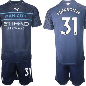 Manchester City 21-22 Drittes Trikot mit Aufdruck EDERSON M. 31