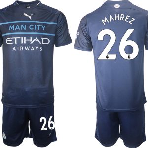 Manchester City 21-22 Drittes Trikot mit Aufdruck MAHREZ 26