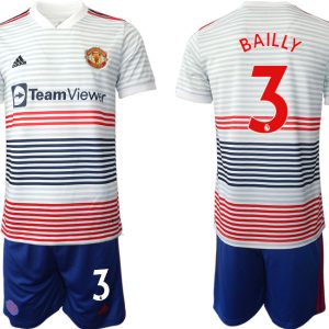 Manchester United 2022-2023 Auswärtstrikot Herren Trikot + Kurze Hosen mit Aufdruck BAILLY 3