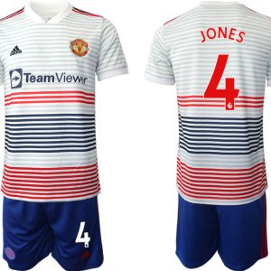 Manchester United 2022/23 Auswärtstrikot Trikotsatz Kurzarm mit JONES 4 (+ Kurze Hosen)