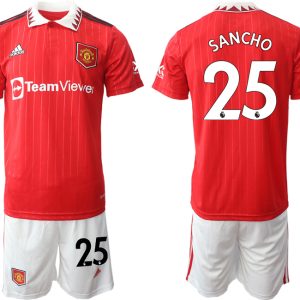 Sancho 25 Manchester United 2022-23 Heimtrikot Herren Trikot + Kurze Hosen