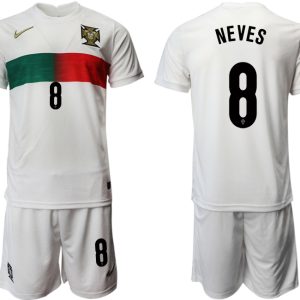 2022 Günstige Trikotsatz Portugal Heimtrikot Away Weiß NEVES 8