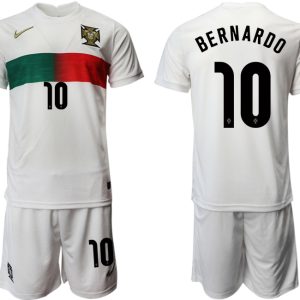 2022 Neue Trikotsatz Portugal Heimtrikot Away Weiß BERNARDO 10