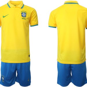 Billige Nationalmannschaft Fußball Trikot Brasilien 2022 Heimtrikot gelb