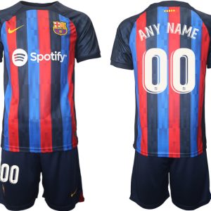 FC Barcelona 2022/23 Heimtrikot dunkles Blau Trikotsatz Kurzarm Günstige Fußballtrikots