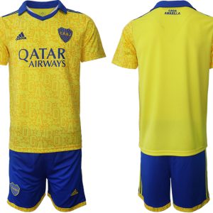 Herren Trikotsatz Kurzarm Boca Juniors Drittes Fußballtrikot Gelb 2022