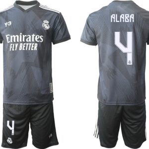 Herren Y-3 Real Madrid Viertes Fußballtrikot schwarz für die Saison 2021-2022 ALABA 4